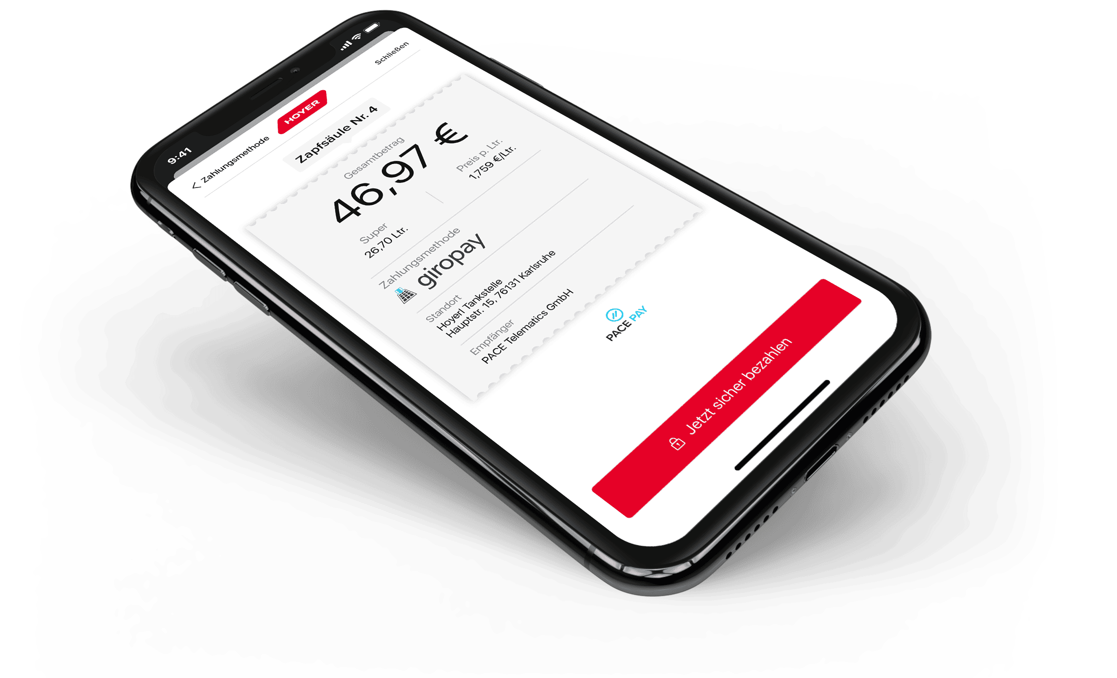 PACE Drive: 8 Cent (bzw. 13 Cent als geworbener) pro Liter beim Tanken sparen bei Zahlung mit Giropay (max 5 Tankvorgänge je 100L, auch für Bestandskunden) PACE Drive App