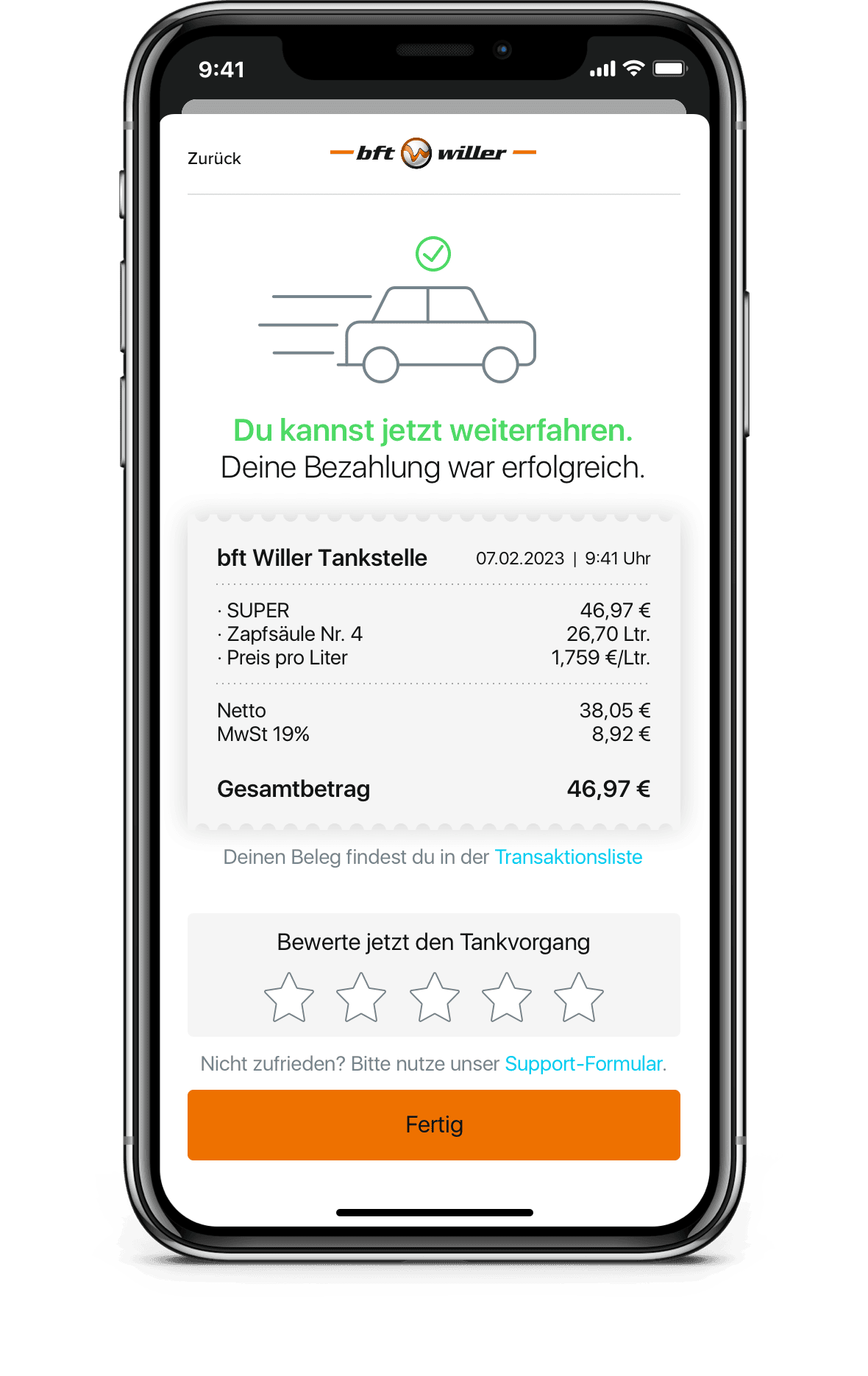 Zahlung erfolgreich