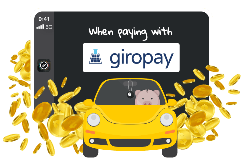 Pay with giropay via CarPlay or Android Auto